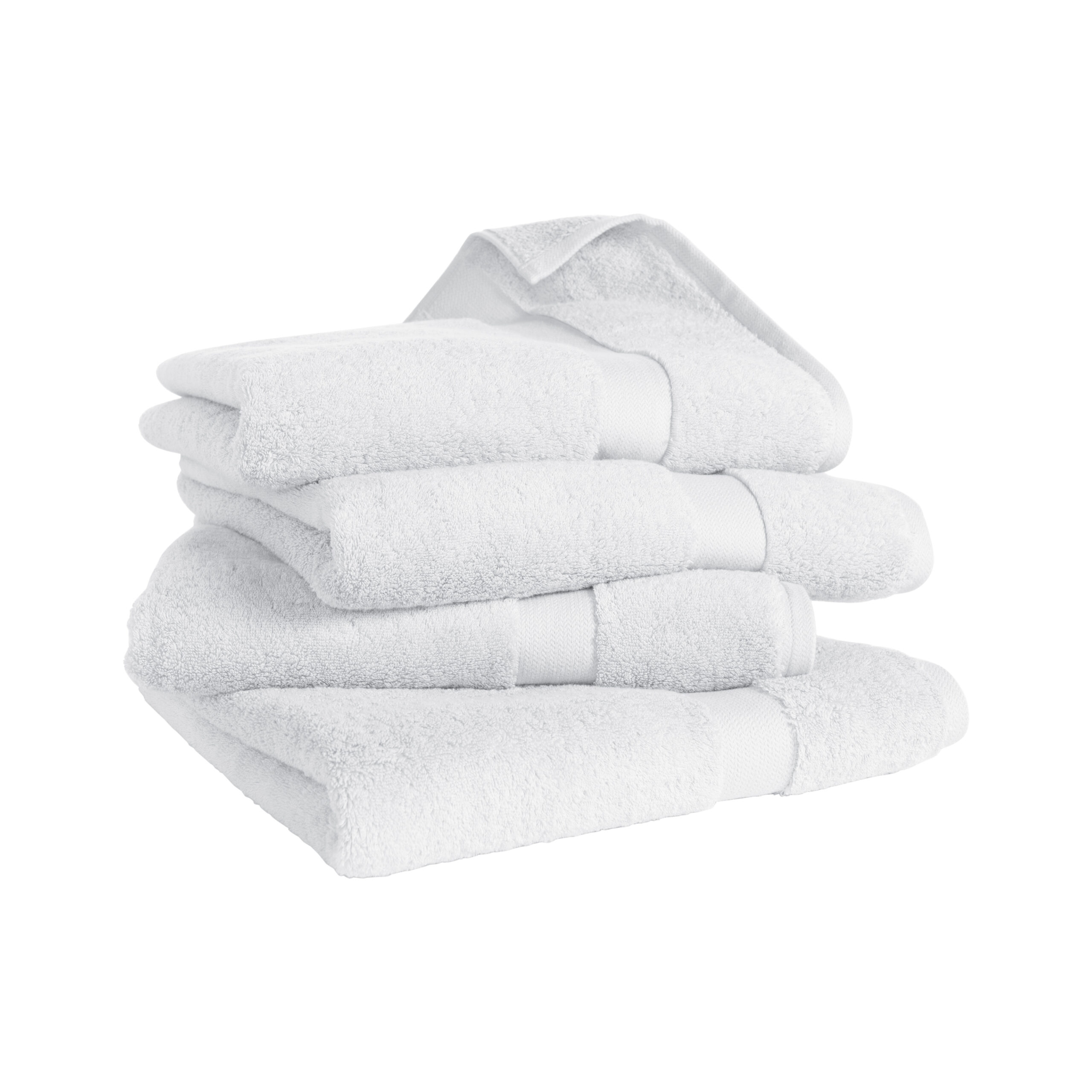 4 Pack BT Stack White Organic Cotton Bath Towels - Image 1
